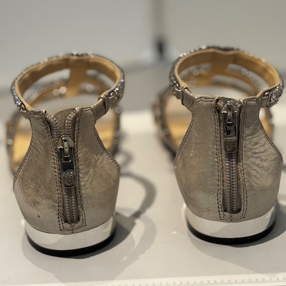 Vince Camuto Light Champagne/Silver Gladiator Flat Sandals - Picture 5 of 6